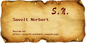 Savolt Norbert névjegykártya