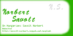 norbert savolt business card